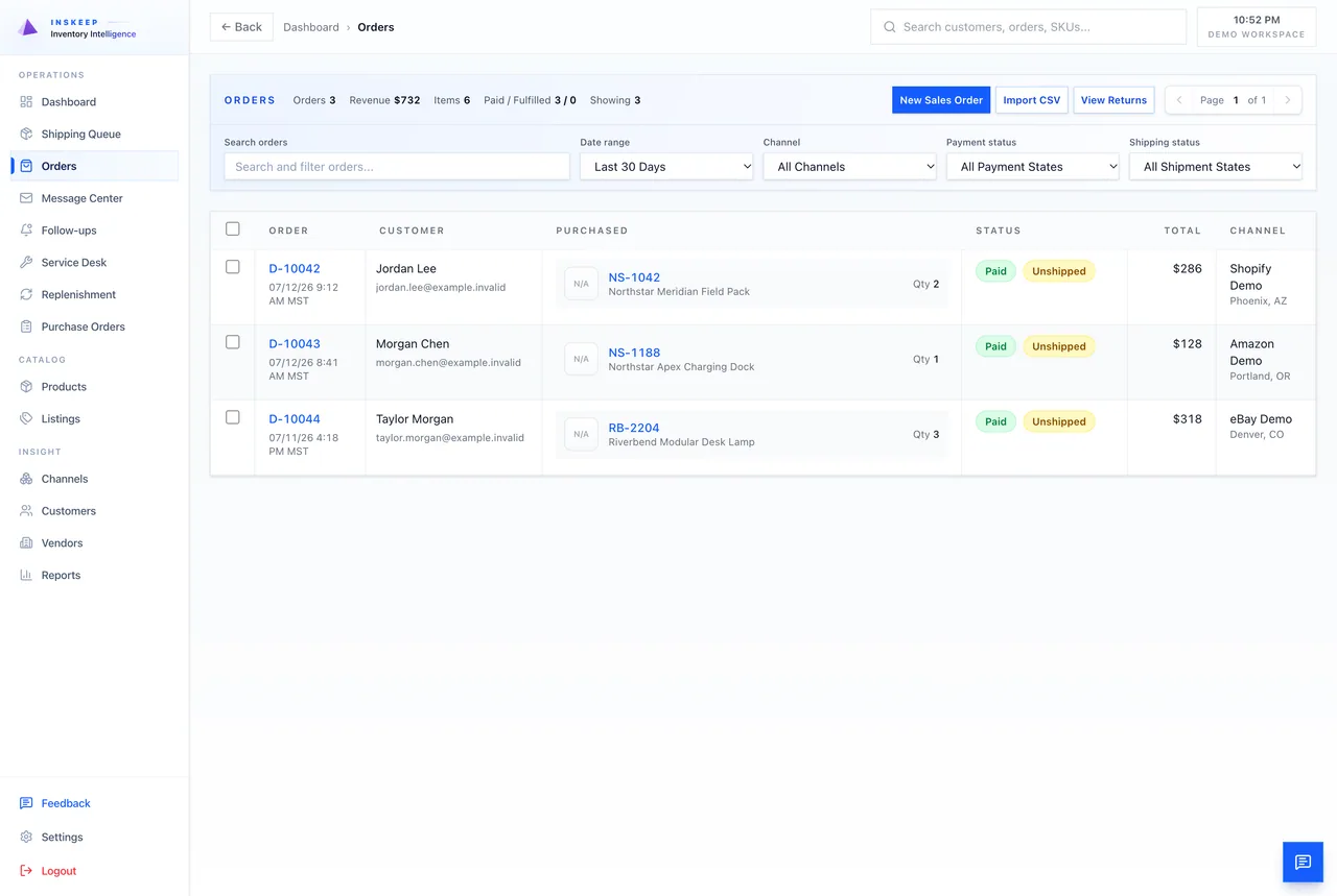 Bring every channel order into one operating queue