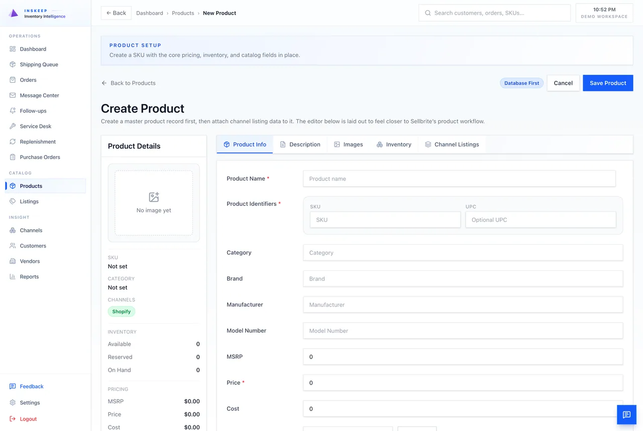 Create the product once. List it everywhere.